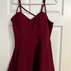 B Darlin Red Spaghetti Strap A-Line Mini Dress